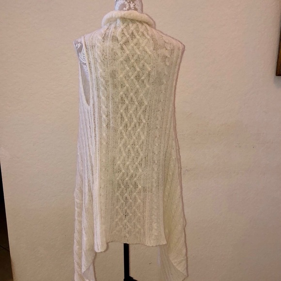 Relais Mohair blend open sleeveless sweater ivory sz L - Picture 7 of 13